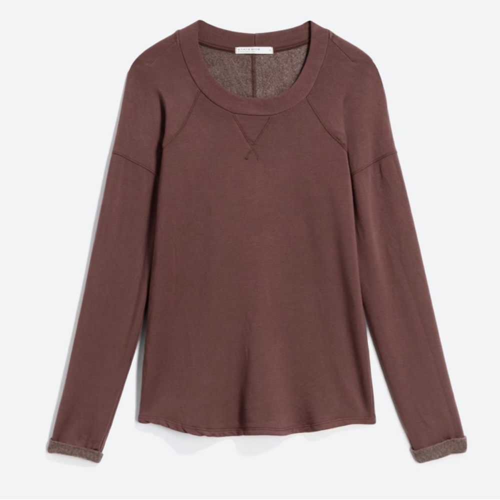 STATESIDE- Kirsta Tunic Sweatshirt. Size small. Burgundy.